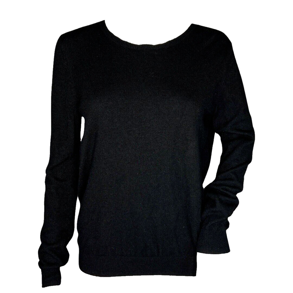 Claudie Pierlot Sweater Women 6 (2) Black Open Back Bow Updated Basic Minimalist
